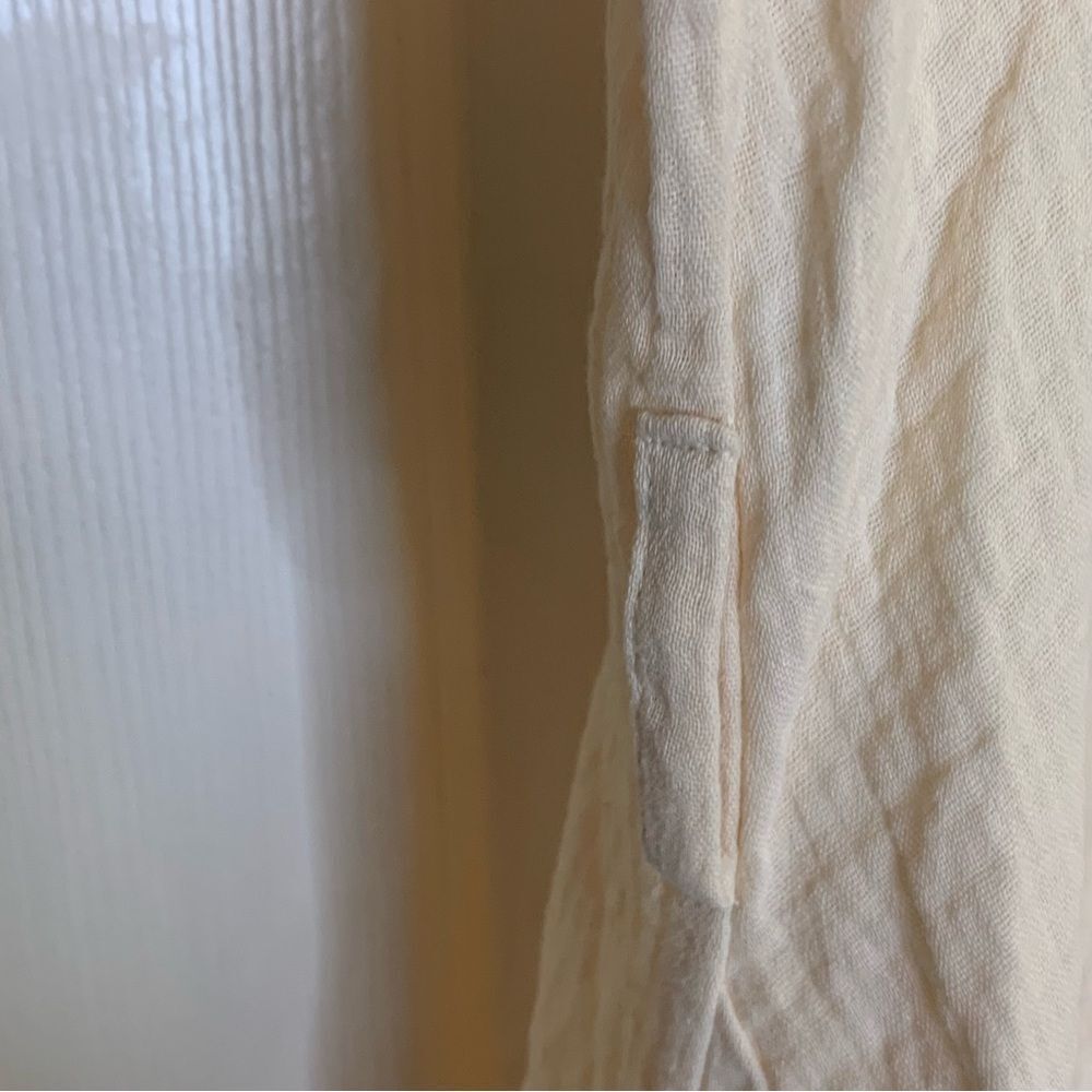 Apricot Button Down Cotton Shirt Dress Size Large - Picture 5 of 9